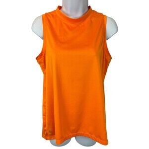 Tail Sleeveless Top  Womens Size L  Orange Pull-over Split Back  Activewear